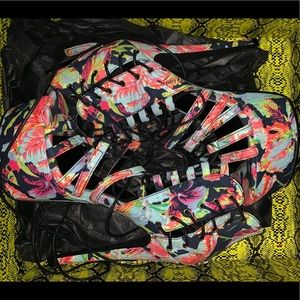 Floral platform heels